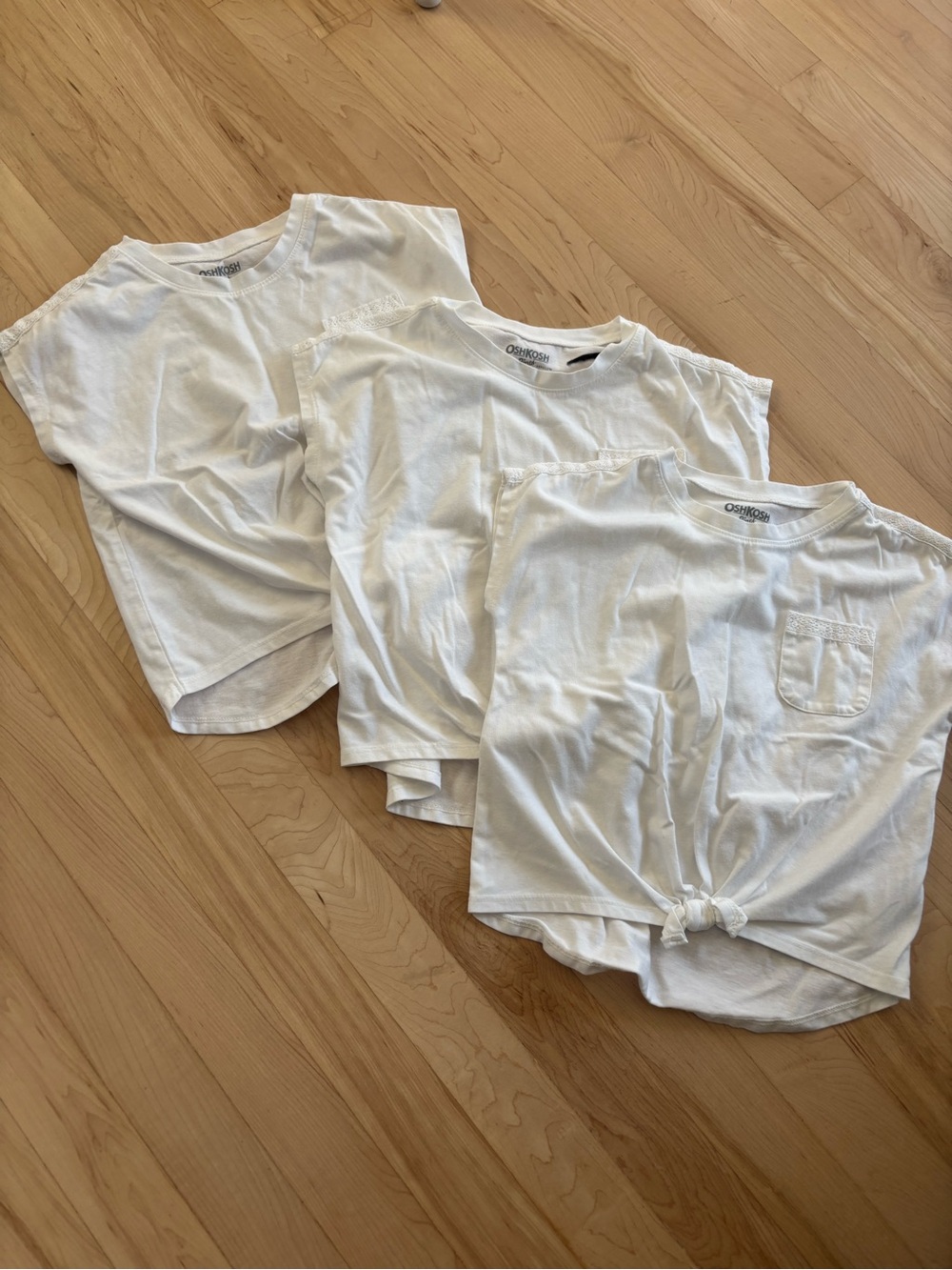 OshKosh B'gosh White Pocket Crew Neck T-Shirt - kids 5